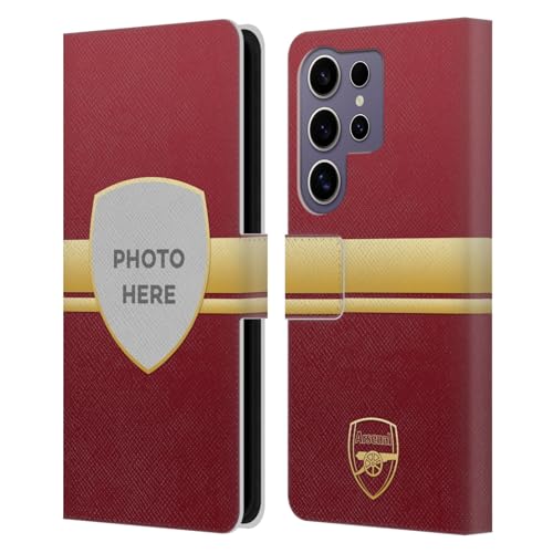 Coque en Cuir Arsenal FC Personnalisée Samsung S25 Ultra Étui Rouge Or Finition Premium