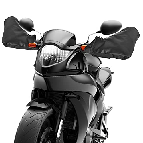 Protectores de Manillar para Moto, Guantes de Invierno para Manillar de Moto con Tiras Reflectantes, Calentador Manoplas para Manillar de Motos de Nieve, Manoplas para Manillar para Moto Scooter Cover