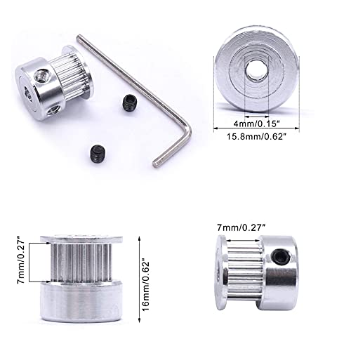 Poleas de correa GT2 20 dientes para impresora 3D aluminio diametro 4mm de SCHIK 7