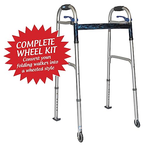 Deluxe Kit: Universal 3" Walker Wheels With Free Flexfit Universal Ski Glides #TOP2