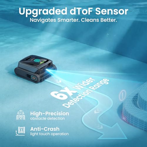 Image of Aiper Scuba S3 Robotic Pool Cleaner with Smart Sensor & Path Planning, Waterline Scrubbing, Auto-Parking & App Control, Dual Ultra-fine Filtration, Light & Strong Suction for All Inground Pools, Gray