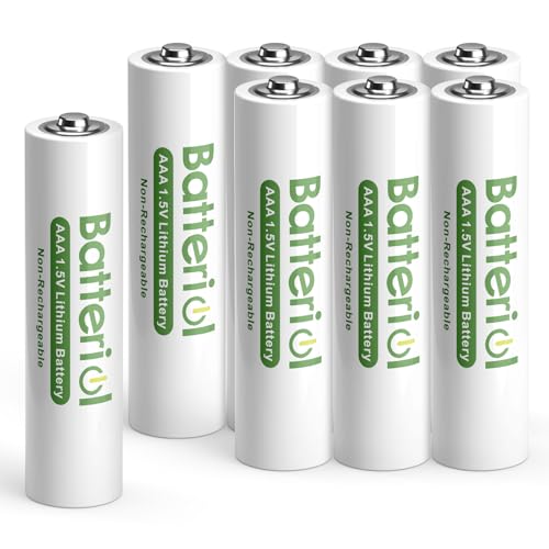 Batteriol AAA Lithium Batteries, Triple A Batteries Lithium Iron 8 Pack, 1.5V 1200mAh Long-Lasting...