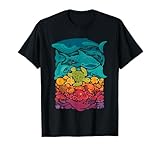 animali marini polpo balena stelle marine granchio vita marina maglietta