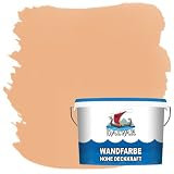 Halvar Wandfarbe Orange hohe Deckkraft ★ Universelle Innenfarbe ★ Geruchsarm, Umweltschonend & Weichmacherfrei (10 L, Aprikose)