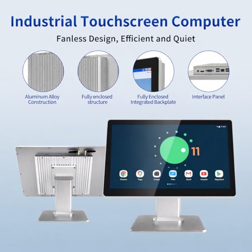 Image of 21.5 Inch Android 11 Touchscreen Display, 16:9 1080P FHD Interactive Screen, RK3568 Quad-Core, 4GB RAM 32GB ROM, Built-in Speakers,Smart Board for Office /Automation /Kiosk /Bar /Warehouse