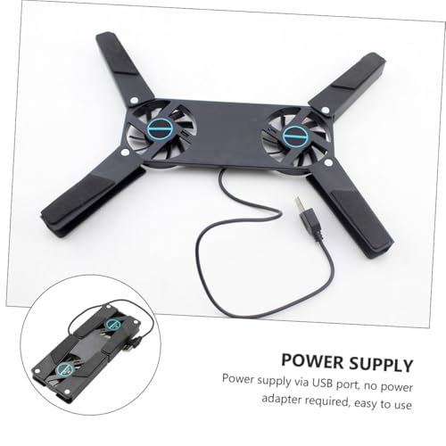 Base para laptop con ventiladores duales y diseño antideslizante miniatura 3