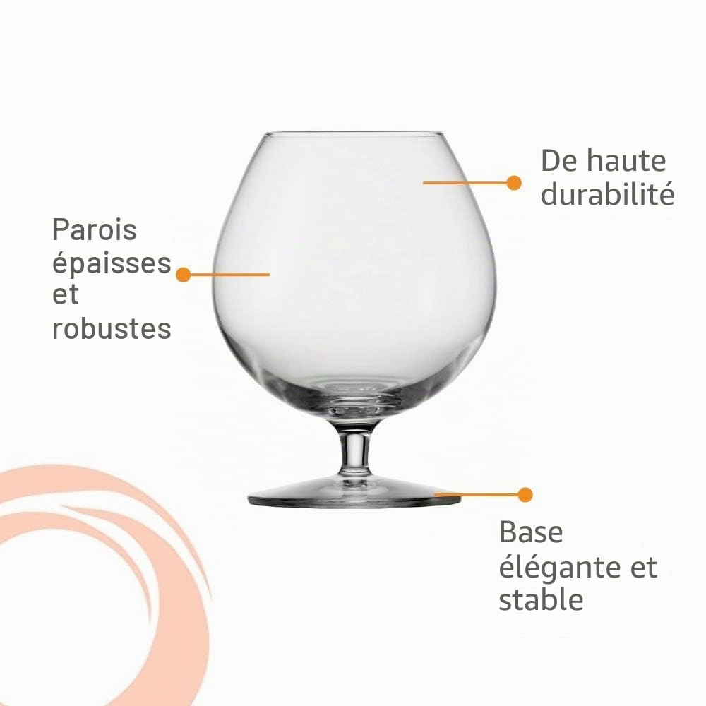 Stölzle Lausitz Verre à cognac Snifter I 585 ml I set de 6 I lavable au lave-vaisselle I noble verre en cristal sans plomb I haute qualité I bel aspect visuel