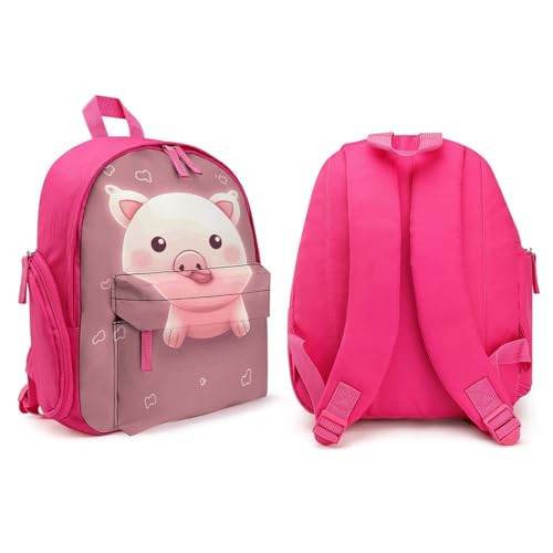 Smiling Backpack Small Book Bag with Side Pocket, Lightweight Durable Backpack, Travel Rucksack, Pink-style4