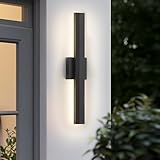 LamQee 23.6 In Aluminum Long Outdoor Wall Light, 3000K 1600LM Integrated LED Waterproof IP65, Linear Modern Exterior Lighting Fixtures Wall Mount Outside Sconce for House Porch Patio Garage Front Door