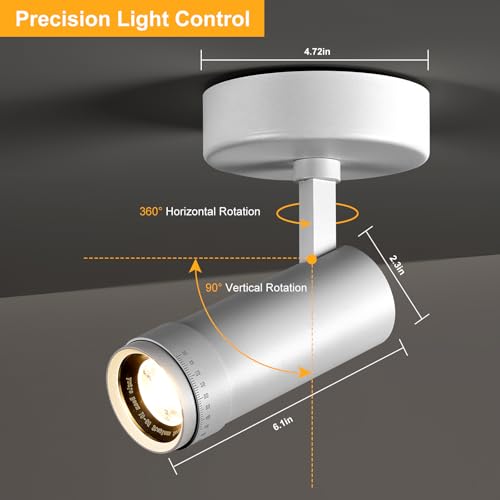 Image of LED Spot Lights Indoor, 20W Zoomable Surface Mount Ceiling Spotlight, White