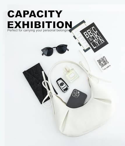 Bolso de hombro para mujer en cuero vegano pequeño y blanco miniatura 6