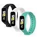 Seltureone [3 Pack] Solid Color Silicone Bands Compatible for Samsung Galaxy Fit E 2019- Black+White+Cyan