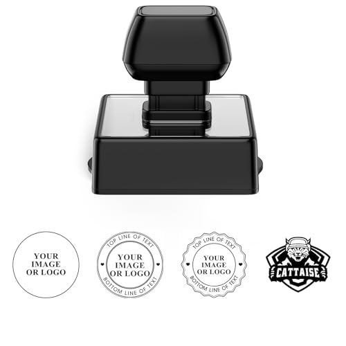 TechMark Custom Logo Stamp Self Inking (1.77'x1.77', 10+ Designs) Personalized Image Stamps for...