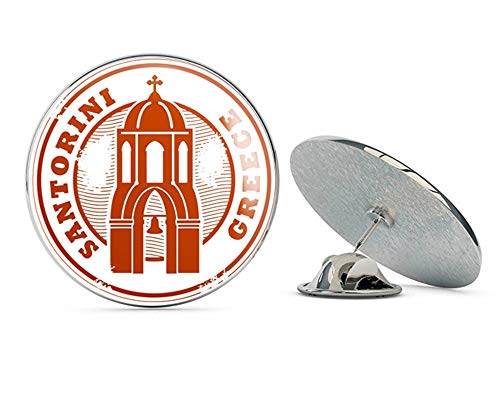 Santorini Greece Round Metal 0.75