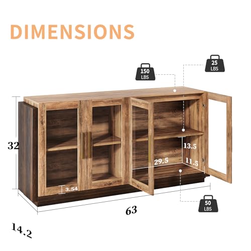 Albott CBS006 Buffet Cabinet With Storage,64 Inch Sideboard Buffet Cabinet thumb #1