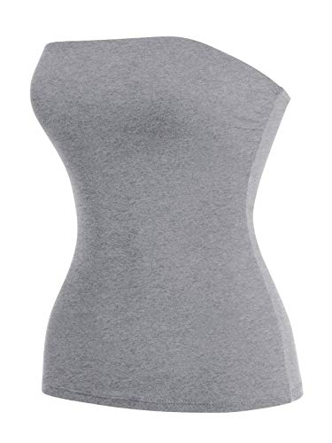 Image of MixMatchy Women's Stretchy Strapless Tube Top Y2K Bandeau Top