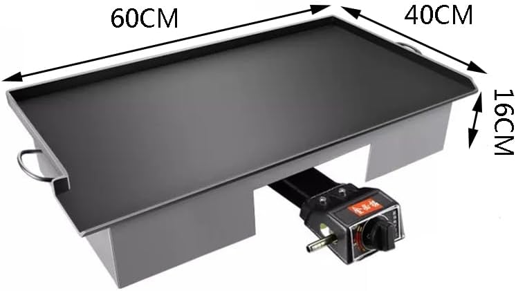 SanGin Teppanyaki, Commercial Baking Pan, Iron Plate Equipment, Fast Heat Conduction, Even Heating, Integral Folding Edge, Oil Outlet, with Gas Stove,60CM