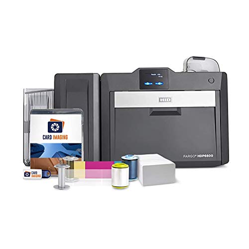 Card Imaging Fargo HDP6600 Dual Sided 600 DPI ID Card Printer & Supplies Bundle Software 94640 #1