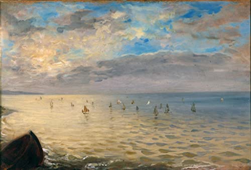 Affiche Toile vue des hauteurs de Dieppe Delacroix déco salon 60x90cm