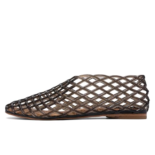Jelly Mesh Ballet Flats - Comfortable Clear Jelly Shoes, Adult Women's Closed Toe Flats Sandals