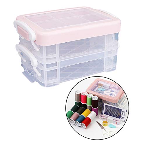 F Fityle Caixa de armazenamento de plástico transparente, caixa de ferramentas, organizador de caixa