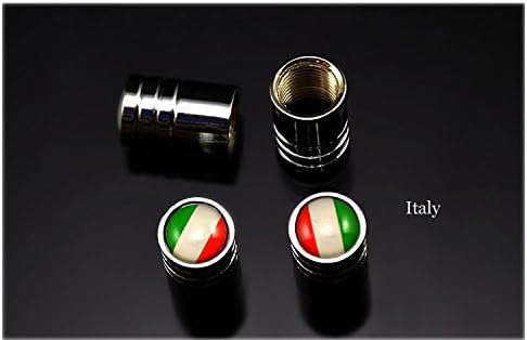 4 Pcs / Set Aluminum Tire Wheel Rim Valve Stem Caps Italy National Flag