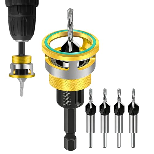 Juego de mechas de fresado para trabajo de madera, accesorio de manga ajustable para portabrocas – mechas de biselado, para herramientas eléctricas, automóviles, construcción, seguridad, casa