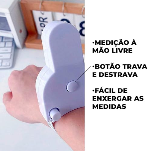 Kit 2 Fita Métrica Telescópica Automática Medidor De Circunferências Corporais Fitness