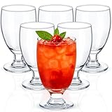 Patelai Set of 6 Clear Glasses 10.5 oz Water Goblet Glass Stemmed Water Glasses for Juice Wine Beer Tea Milk Cold Beverages Drinks Dishwasher Safe