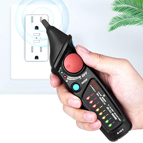Image of Bside AVD06X Non Contact Voltage Tester Pen Electric AC Power Detector 12-1000V Dual Mode Freely Adjustable Sensitivity Breakpoint Locator with 8 LED Indicators and Flashlight