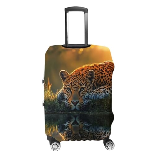 Leopard Reflection Unisex Luggage Cover Washable Travel Suitcase Case Elastic Baggage Protective Covers XL4