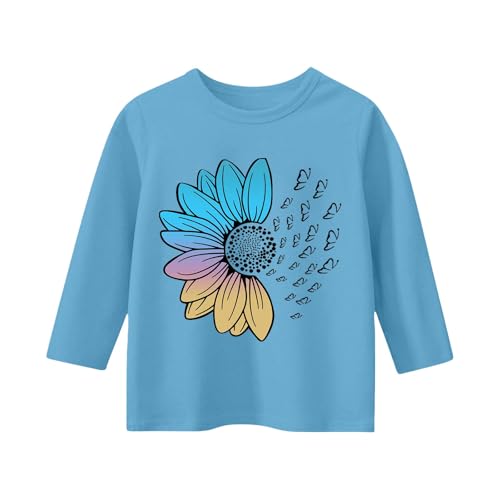 sfdgfhyf Children and Girls Casual Solid Color Round Neck Seven Cuff T Shirt Top 3 13 Years Long Sleeve Shirt2