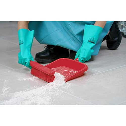 Image of SPARTA Large Handheld Dustpan with Hanging Hole, Heavy-Duty Plastic Dustpan with Wide Lip for Countertops and Surfaces, Plastic, 10 Inches, Red, (Pack of 12)