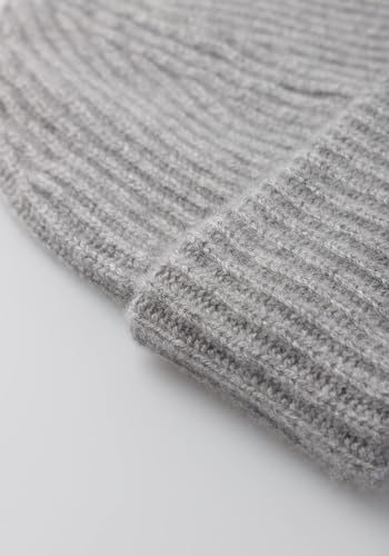 Style & Republic Kaschmir Mütze-Beanie Damen aus 100% Cashmere - Dein kuscheliger Premium Beanie für stilvolle Herbst- & Winter-Momente- Hellgrau Melange – Bild 5
