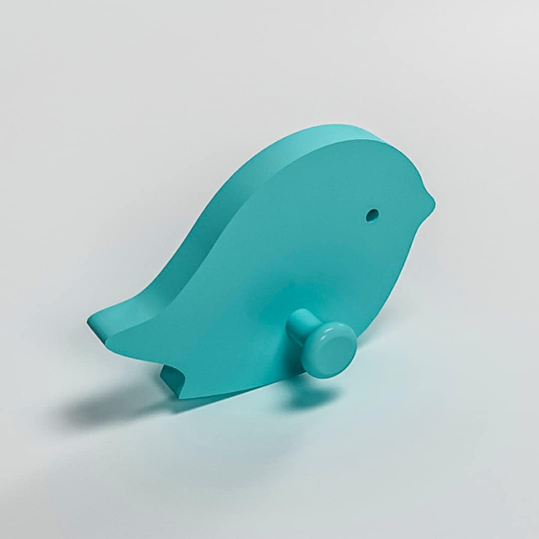 Fun Wall Hooks with Soft Round Edges - Cute MDF Wood Hooks for Kids' Rooms - Playful and Practical Decorative (Bird (Blue))-image-25
