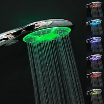 Foto di JINYOMFLY Soffione per Doccia con LED, 7 Colori Telefono Doccia LED, 3 Modalità Doccino per Doccia con Luci, 12,5cm Doccetta a LED Colorata