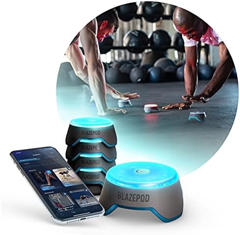 BlazePod Flash Reflex Lights and Reaction Training System, Challenging Activities to Improve Speed and Agility - for Athletes, Martial Arts, Soccer, Boxing, Basketball, Coaches and Trainer (4 Pods)