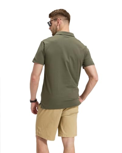 Camiseta polo para hombre de manga corta de algodón, ideal para golf y trabajo, con 2 bolsillos miniatura 7