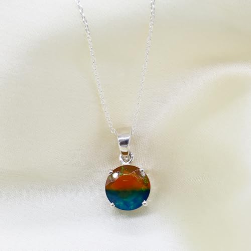 Collier opale paon naturel, un bijou d'exception en argent véritable - 4