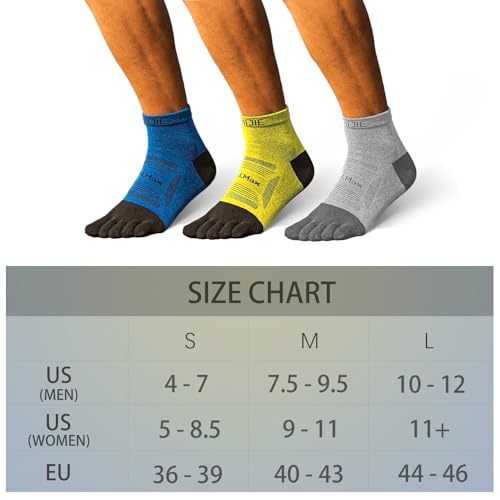 Image of AONIJIE Toe Socks for Men and Women Athletic Hiking Coolmax Socks with toes - Soft Comfortable and Moisture Wicking