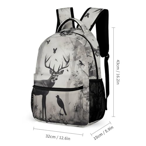 Hunting Silhouette of Deer Backpack for Men Women, Durable Small Backpack Casual Lightweight Daypack for Travel Bag2