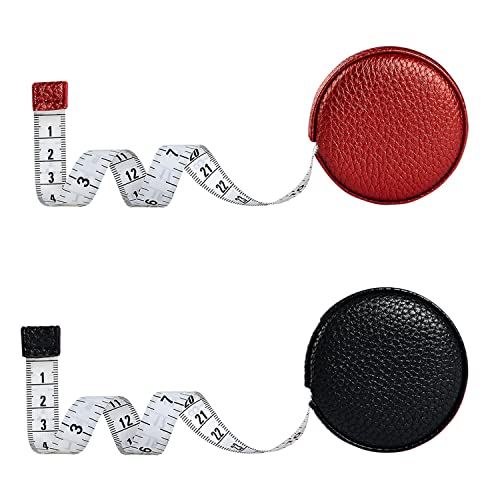 3m/120" Tape Measure Body Measuring Tape for Body Cloth Tape Measure for Sewing Fabric Tailors Medical Measurements Tape Dual Sided Leather Tape Measure Retractable (Black+Red)