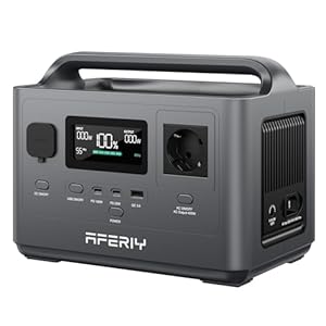 AFERIY 400W Powerbank Powerstation, 256Wh LiFePO4 Akku für mehrere Geräte, AF-P040 Solargenerator, Mobile Stromversorgung mit LCD-Anzeige für Camping, Wohnmobil, Reisen, Notfälle