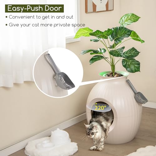 Caja de arena oculta para gatos Tangkula con sistema antiolor miniatura 6