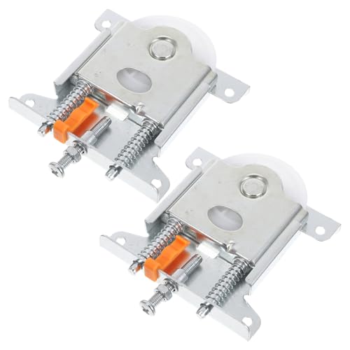 DECHOUS 2 Piezas Juego de Ruedas para Puerta Corredera de Armario en Metal Plata con Instalación Fácil y Compatibilidad para Puertas Corredizas de Closet