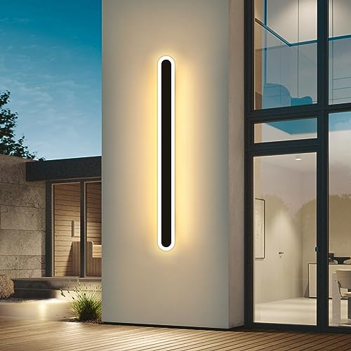Mikeru 150CM IP65 Outdoor Wall Lights, 3000K Warm White Matt Black Outdoor Long Wall Light Wall Mounted Light Wall Lighting Fixtures for Proch, Garden, Balcony