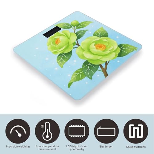 Báscula digital de baño Green Camellia Flower 180 kg miniatura 3