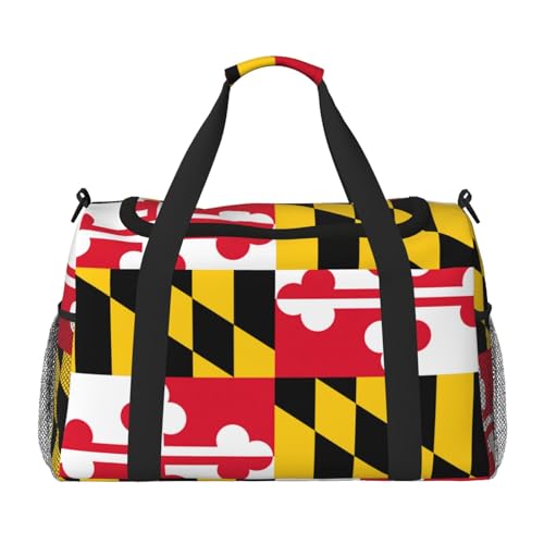 Flag of Maryland print Personal Item Bag Large Duffel Bag Travel Bag Weekender Bag Gym Bag Tote Duffel bag