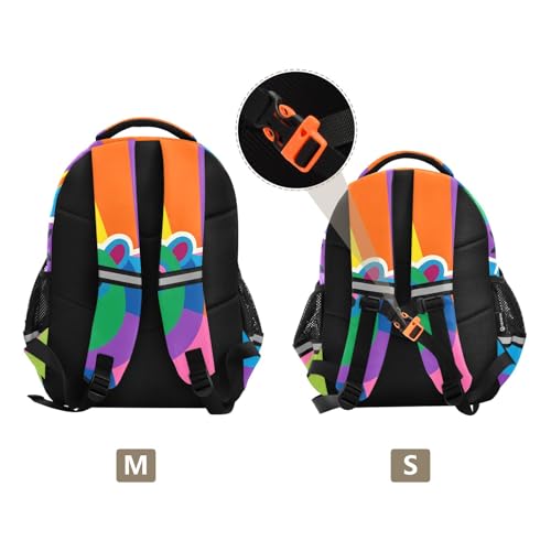 Kids Backpack with Whistle Strap & Reflective Strips Colorful Capybara Schoolbag for Ages 3-82