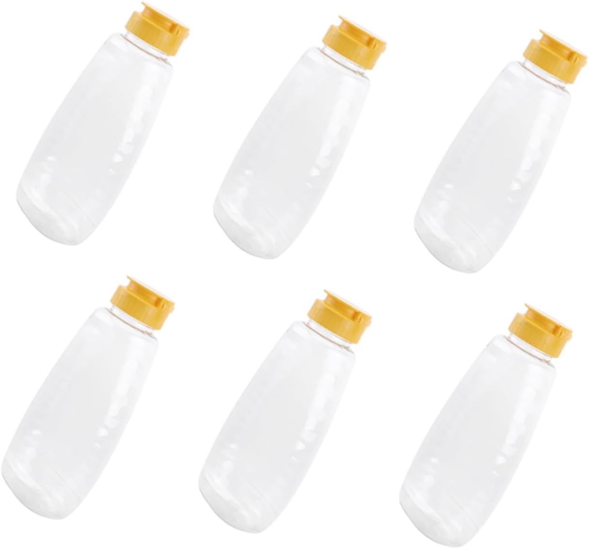 Alipis 6 Pack Bear Shape Honey Bottles, 500g PET Reusable Storage Jars